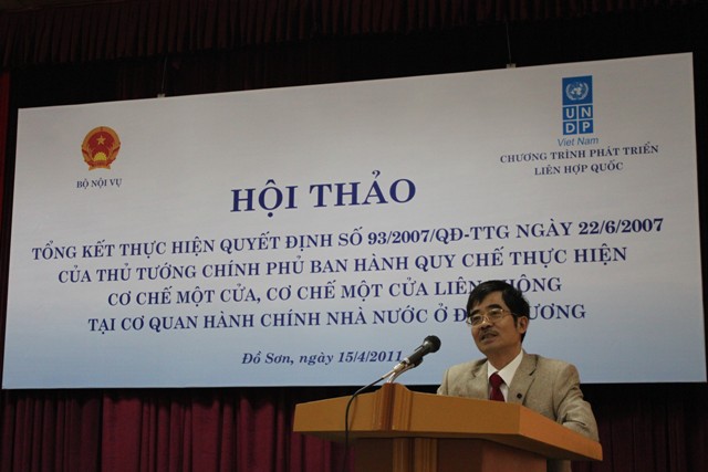 Hội thảo Tổng kết thực hiện Quyết định số 93/2007/QĐ-TTg của Thủ tướng Chính phủ ban hành Quy chế thực hiện cơ chế một cửa, cơ chế một cửa liên thông tại cơ quan hành chính nhà nước ở địa phương